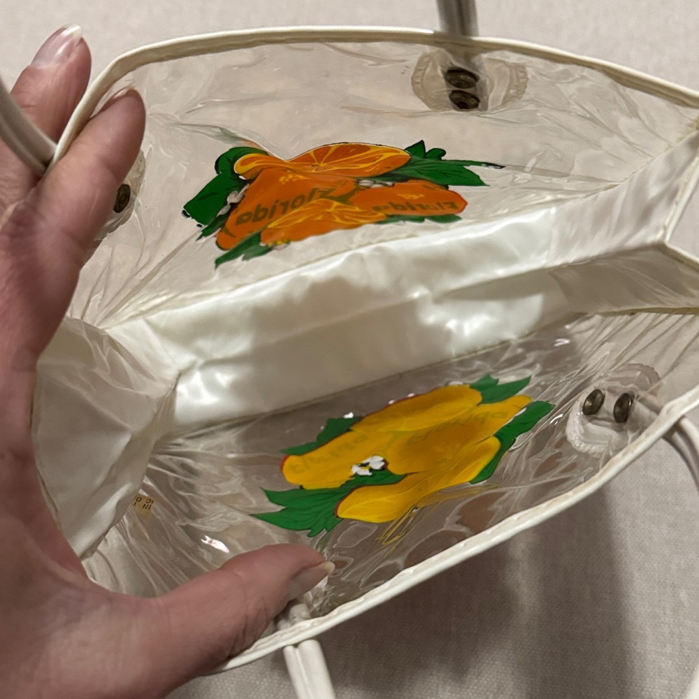 Vintage Florida Tourist Bag-Clear/White/Orange Double Sided Logo-Hand Carry-GUC - Picture 9 of 12
